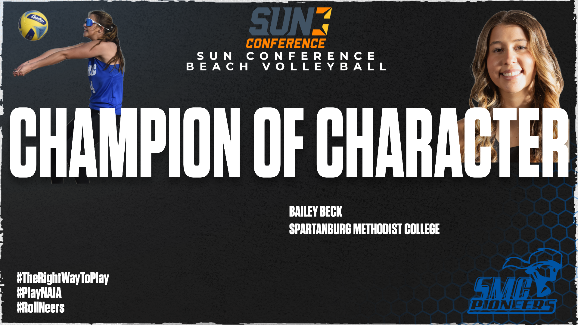 Bailey Beck Named Sun Conference Beach Volleyball Champion of Character Recipient
