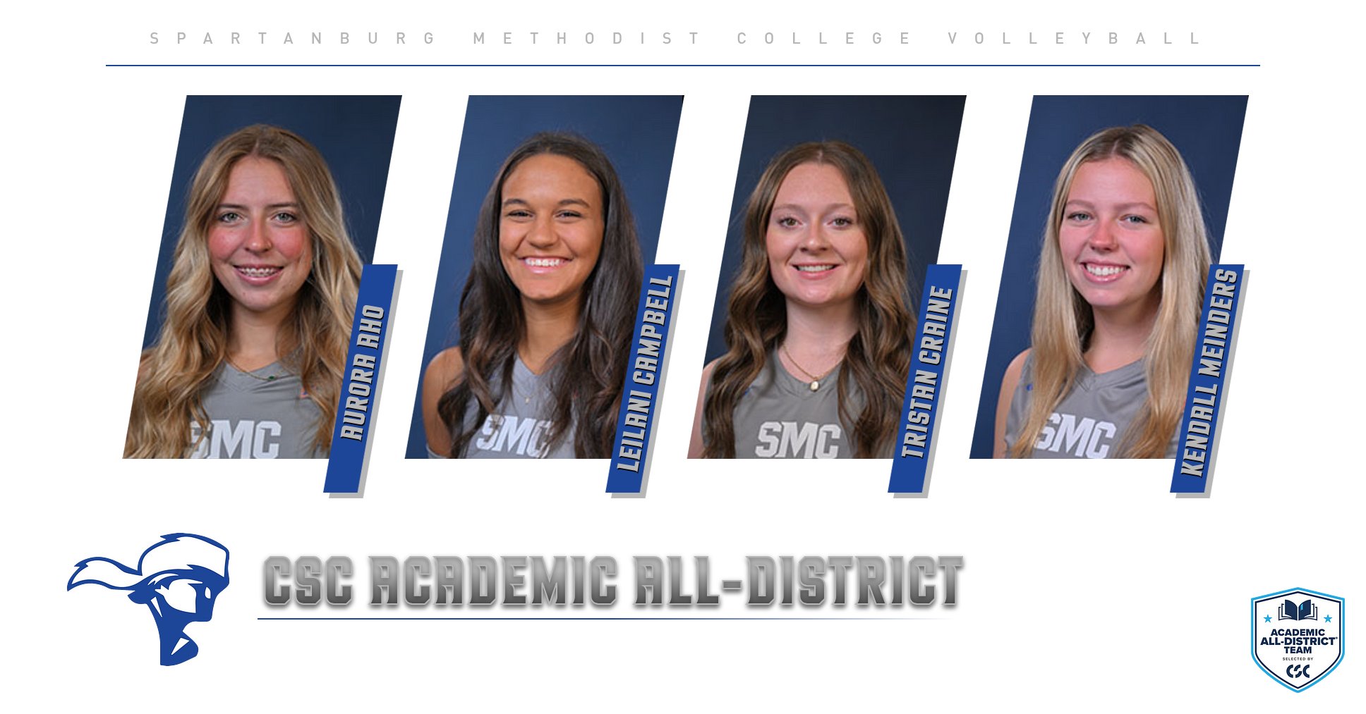 Four Spartanburg Methodist Volleyball Student-Athletes Named CSC Academic All-District